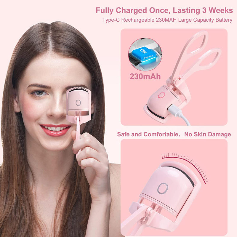 Portable Heated Eyelash Curler: Long-Lasting Curls