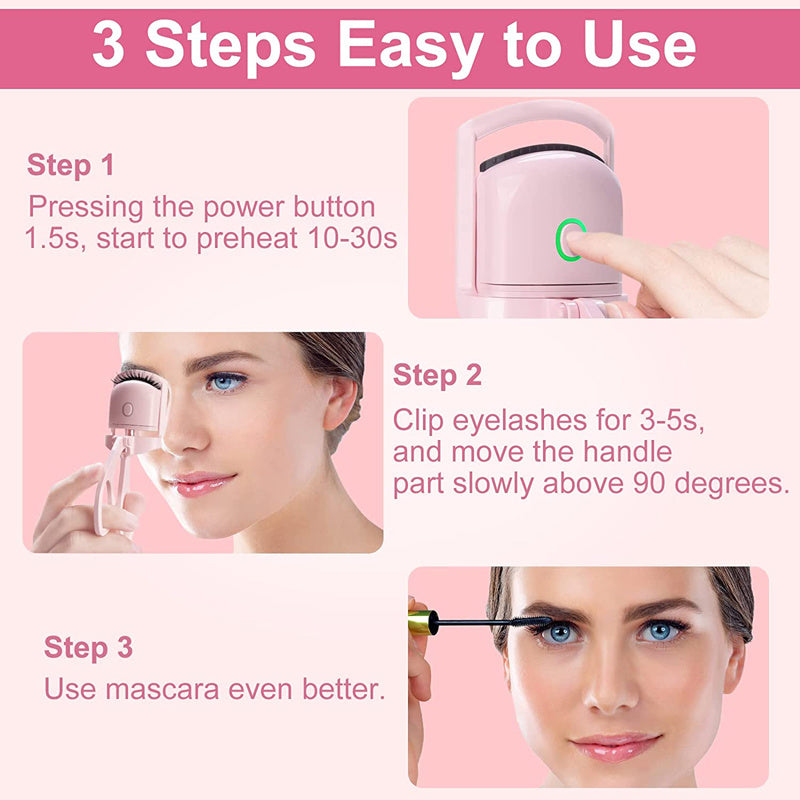 Portable Heated Eyelash Curler: Long-Lasting Curls