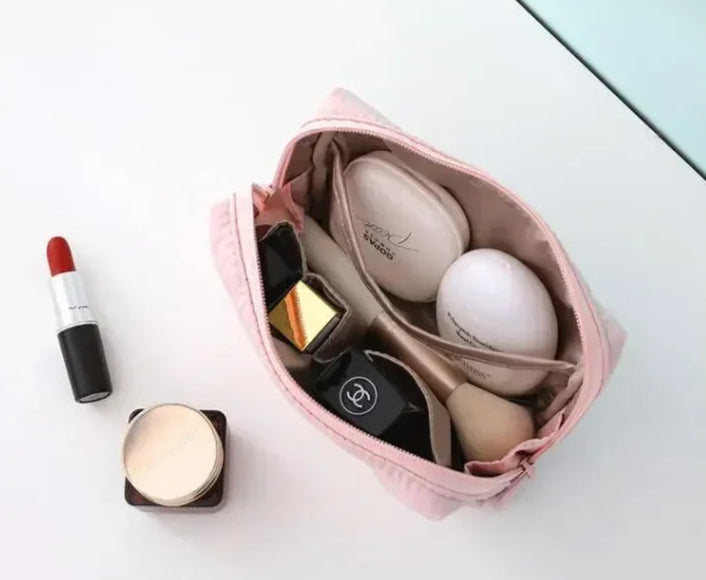 Waterproof Travel Makeup Bag with Skincare and Toiletry Compartments